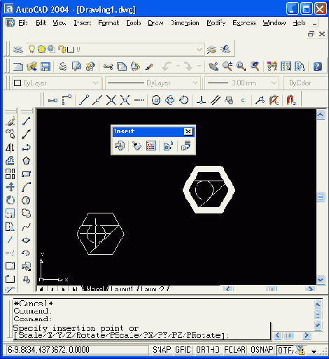Работа с AutoCAD 2004