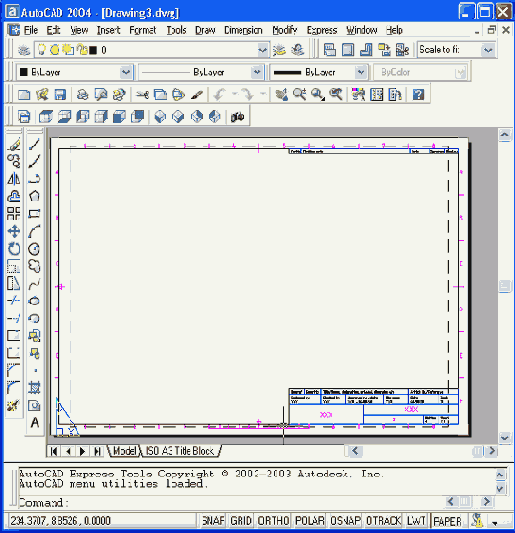 Работа с AutoCAD 2004