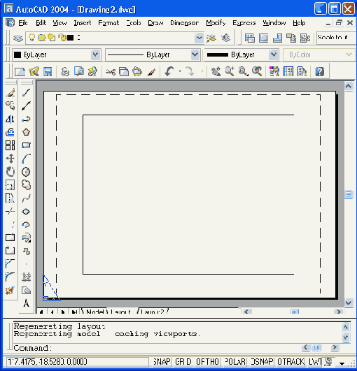 Работа с AutoCAD 2004